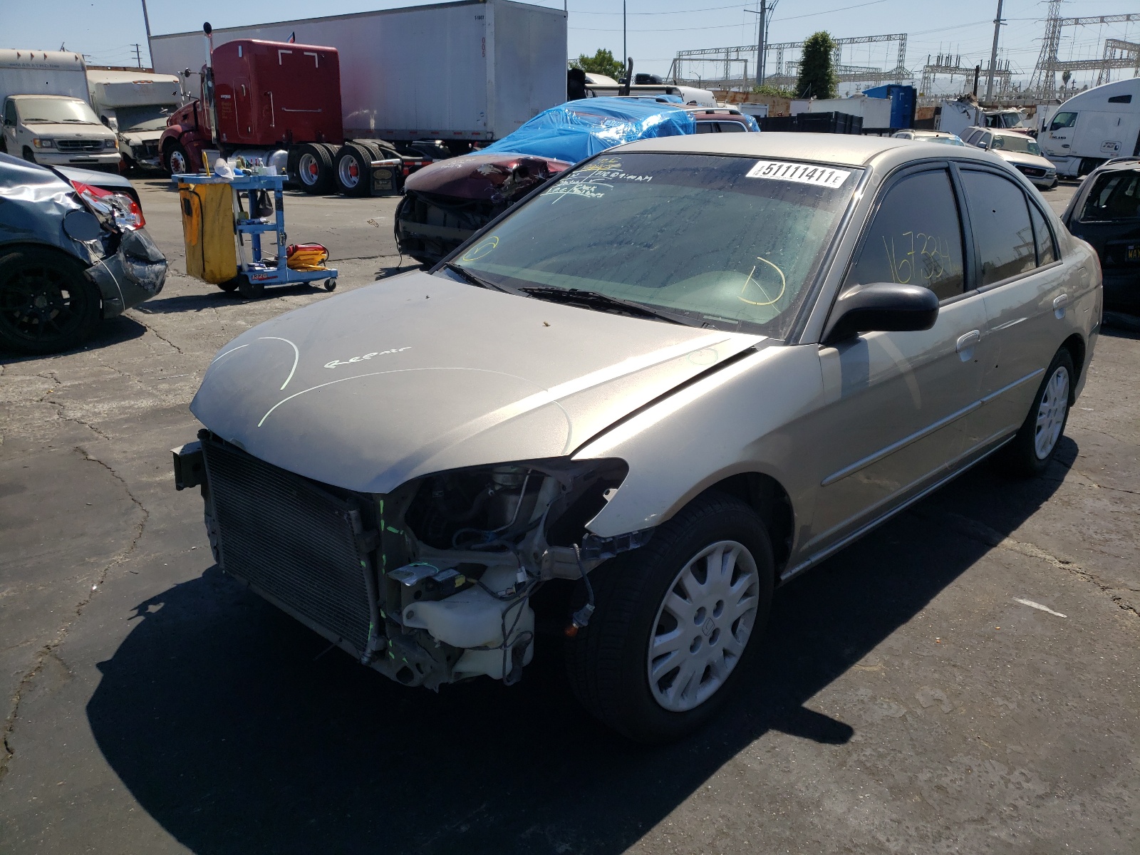Photo 2 from auction – 2004 HONDA CIVIC LX with VIN 2HGES16624H502514