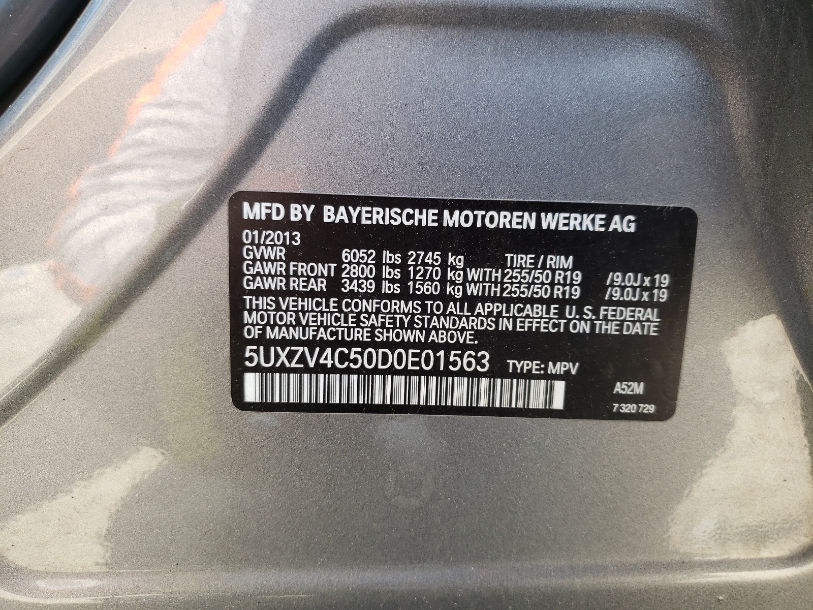 Photo 10 from auction – 2013 BMW X5 XDRIVE3 with VIN 5UXZV4C50D0E01563