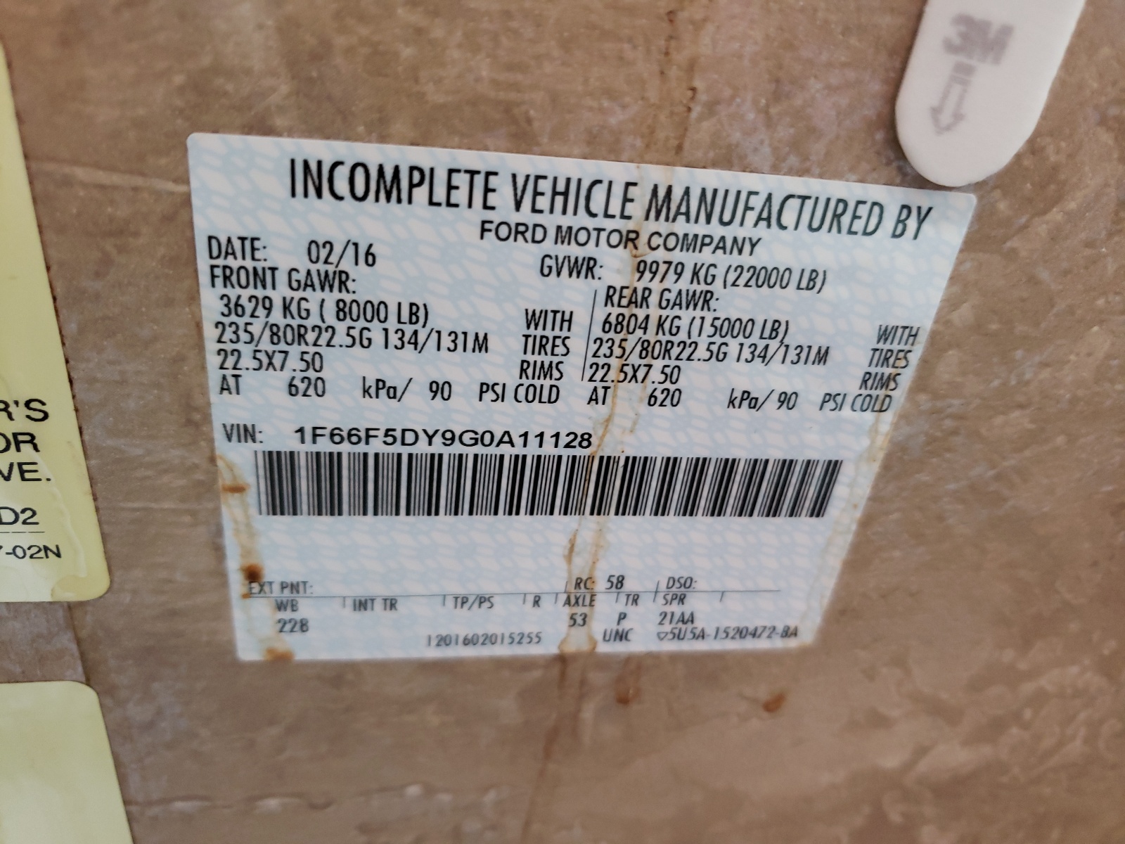 Photo 10 from auction – 2017 ITAS MOTORHOME with VIN 1F66F5DY9G0A11128
