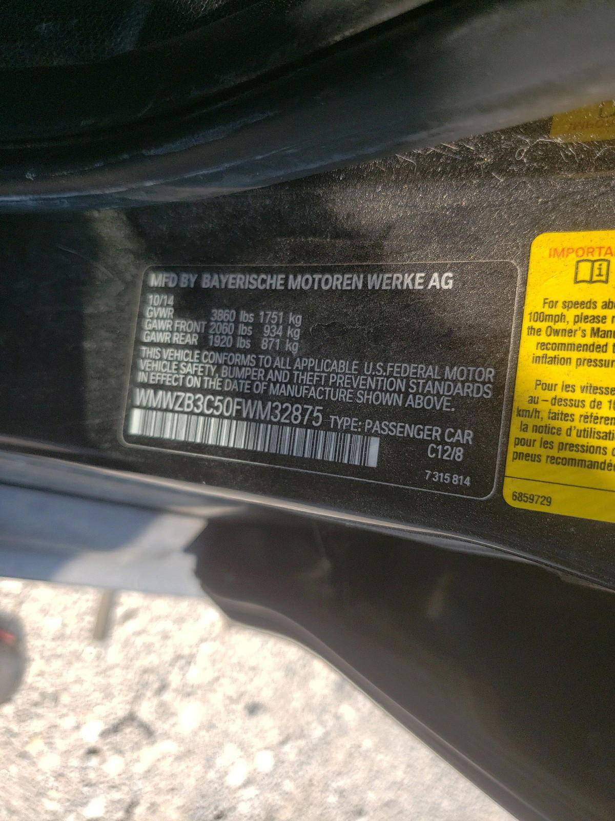 Photo 10 from auction – 2015 MINI COOPER COU with VIN WMWZB3C50FWM32875