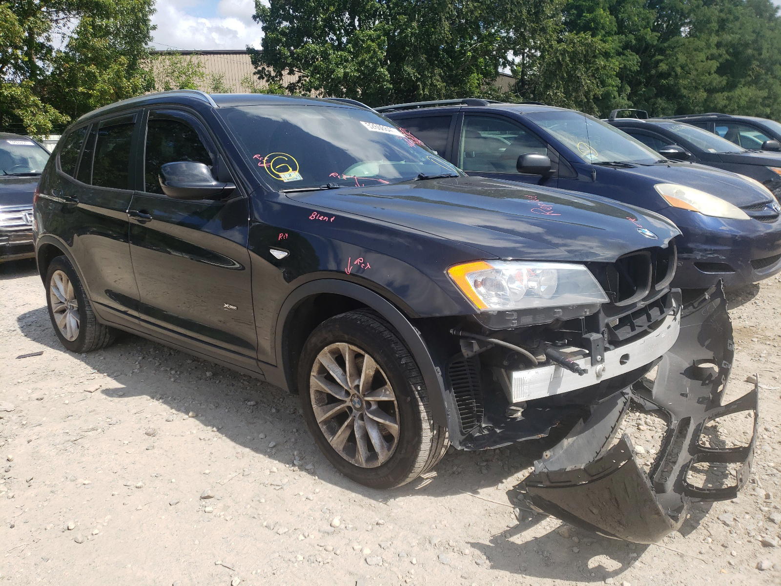 BMW X3 2014 with VIN 5UXWX9C51E0D36136 - Photo from auction