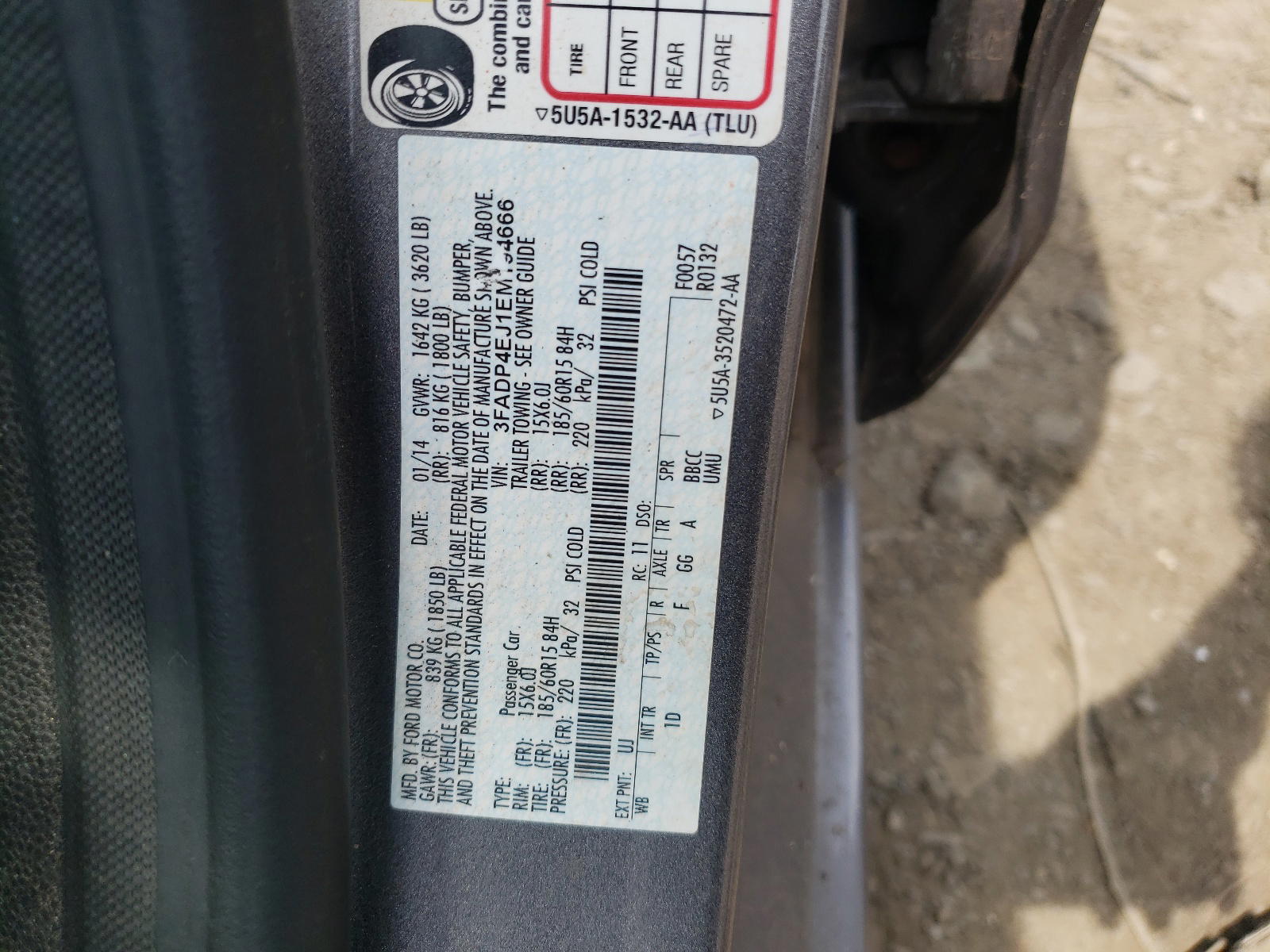 Photo 10 from auction – 2014 FORD FIESTA with VIN 3FADP4EJ1EM194666