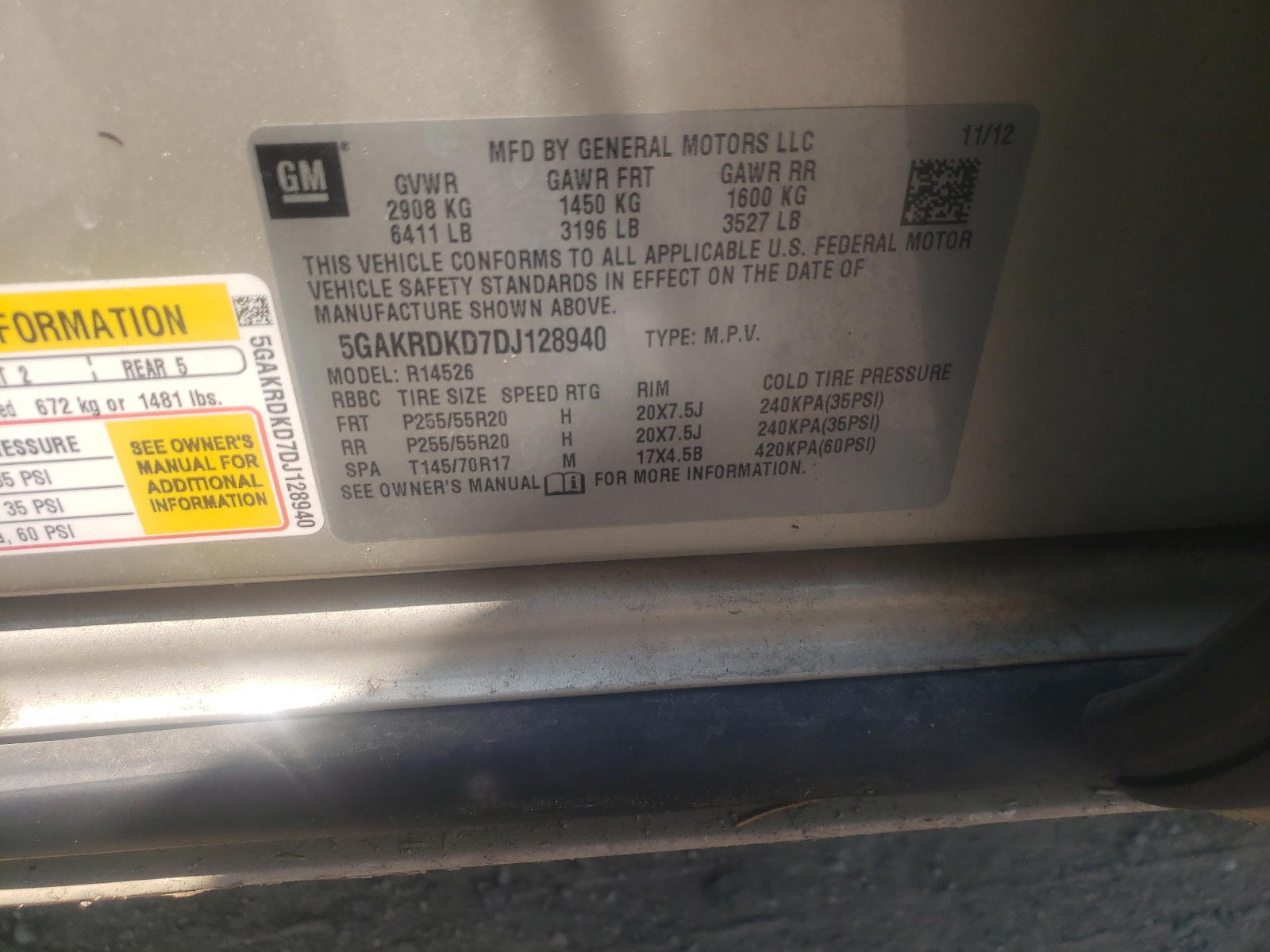 Photo 10 from auction – 2014 BUICK ENCLAVE with VIN 5GAKRDKD7DJ128940