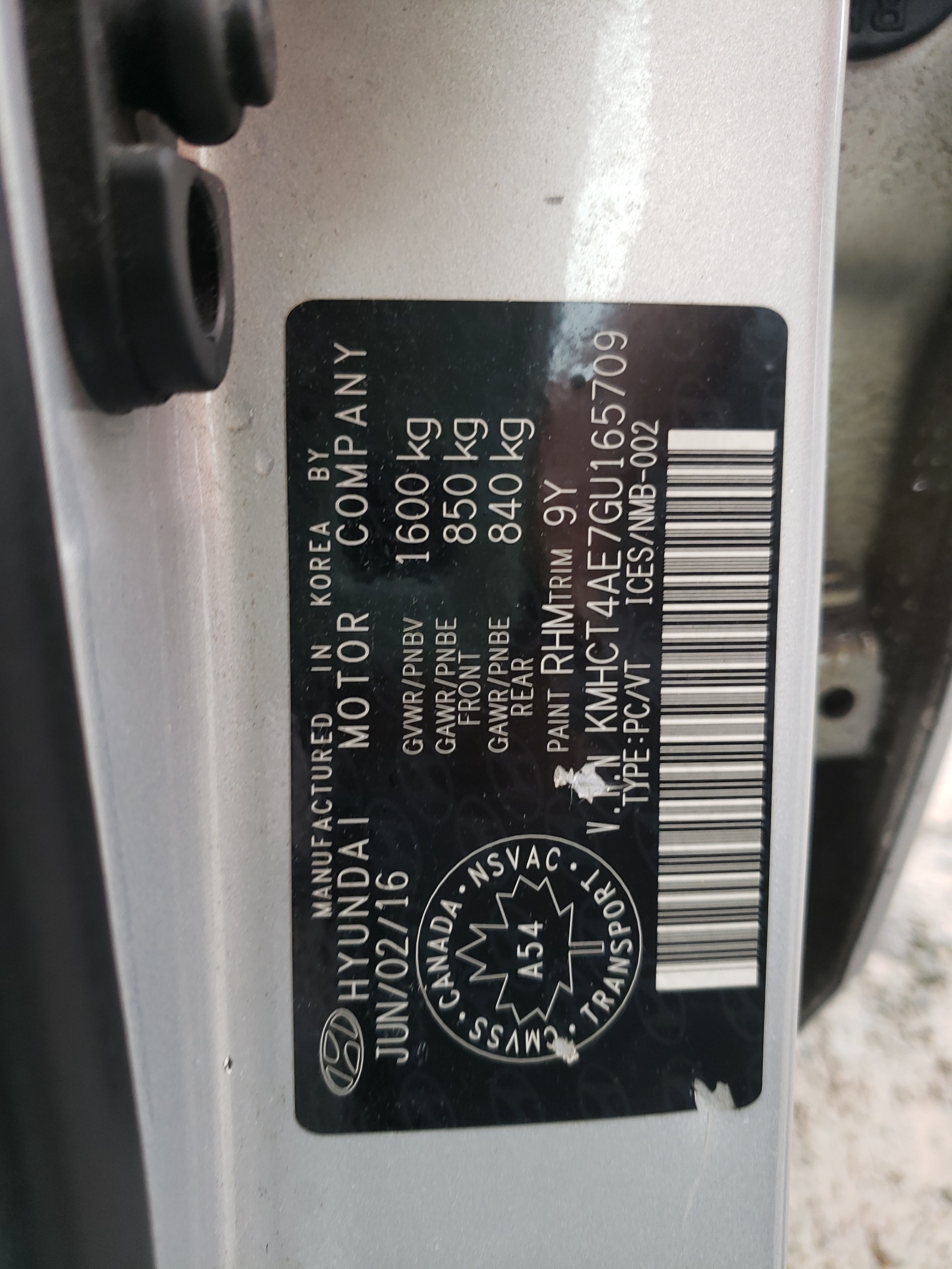 Photo 10 from auction – 2016 HYUNDAI ACCENT SE with VIN KMHCT4AE7GU165709