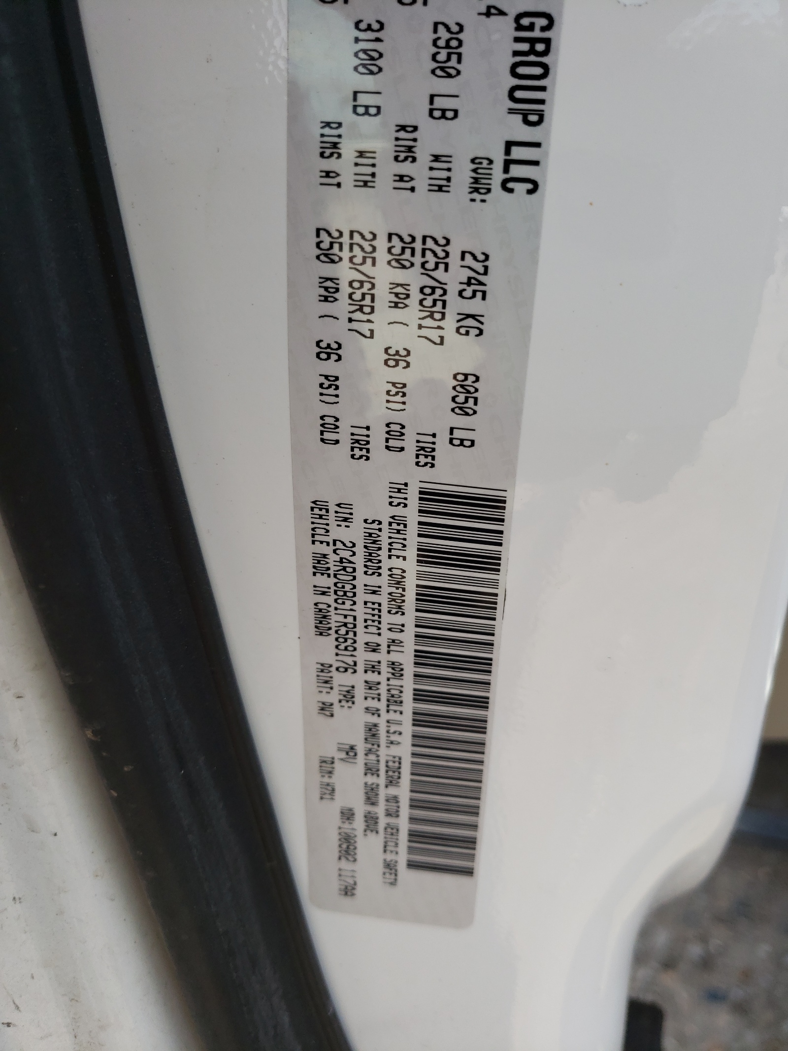 Photo 10 from auction – 2015 DODGE GRAND CARA with VIN 2C4RDGBG1FR569176
