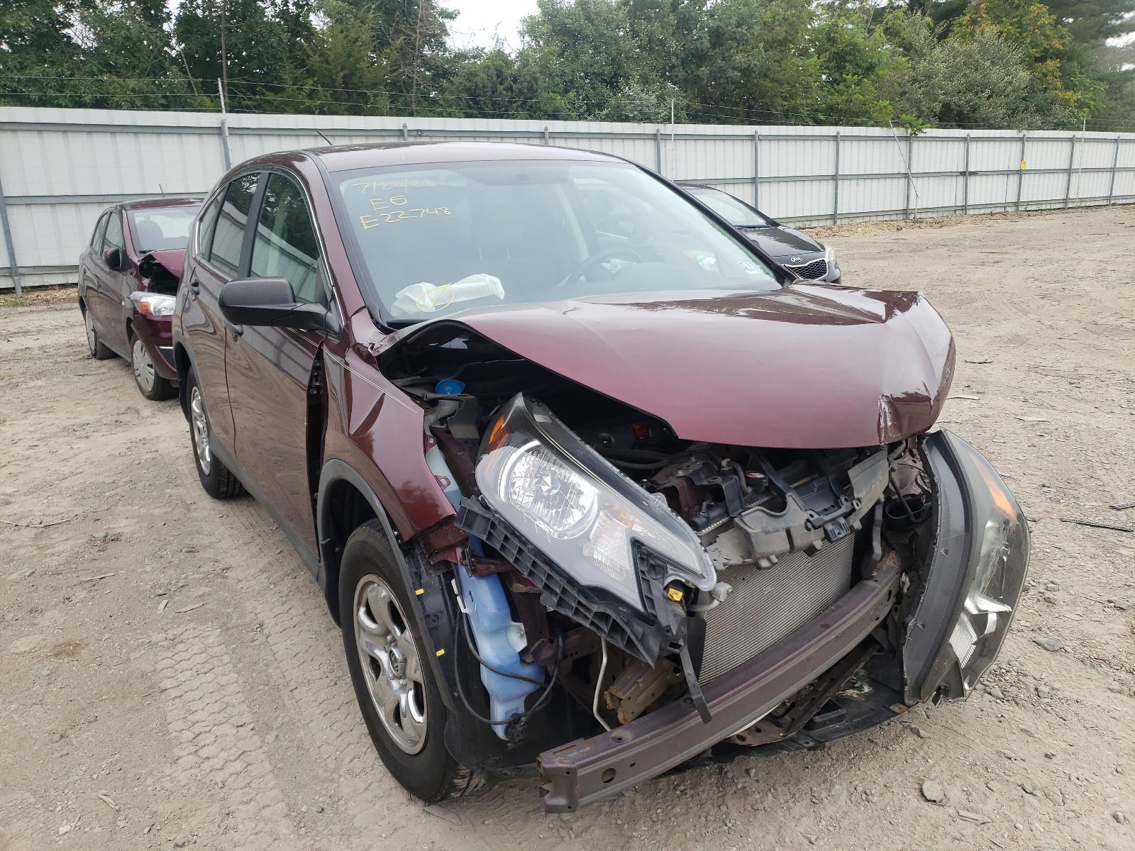HONDA CR-V LX 2012 with VIN 5J6RM4H30CL061007 - Photo from auction