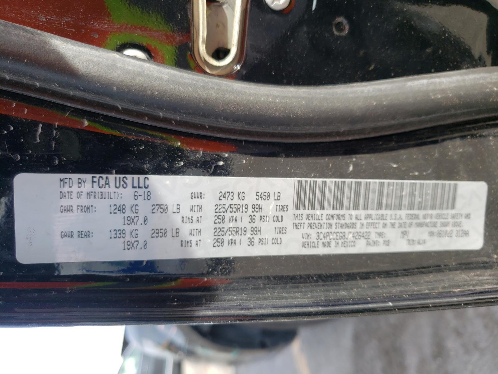 Photo 10 from auction – 2018 DODGE JOURNEY GT with VIN 3C4PDCEG8JT426422