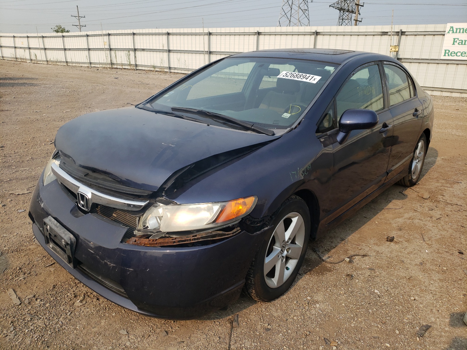 Photo 2 from auction – 2008 HONDA CIVIC EX with VIN 1HGFA16818L040688