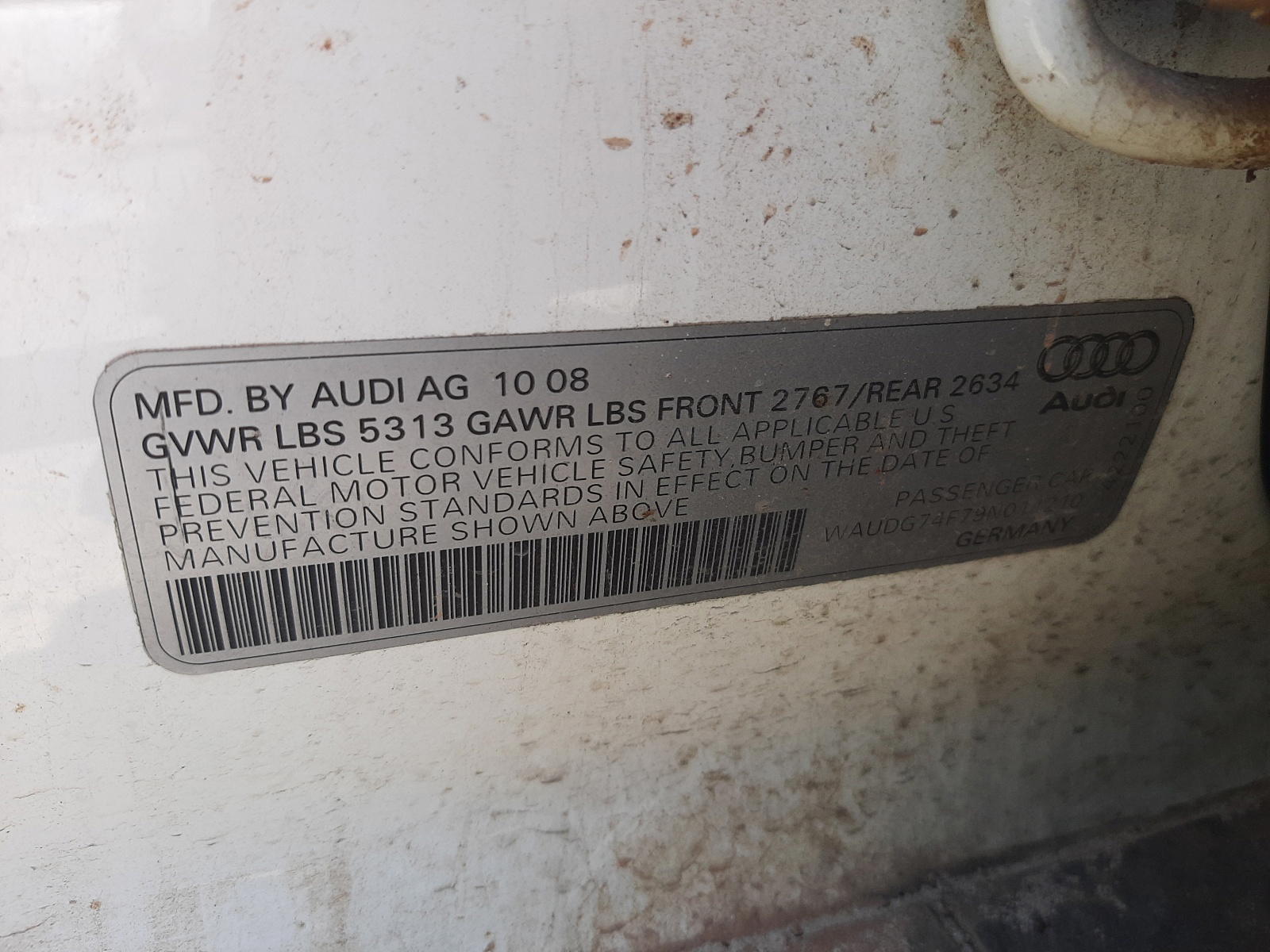 Photo 10 from auction – 2009 AUDI A6 PREMIUM with VIN WAUDG74F79N011210