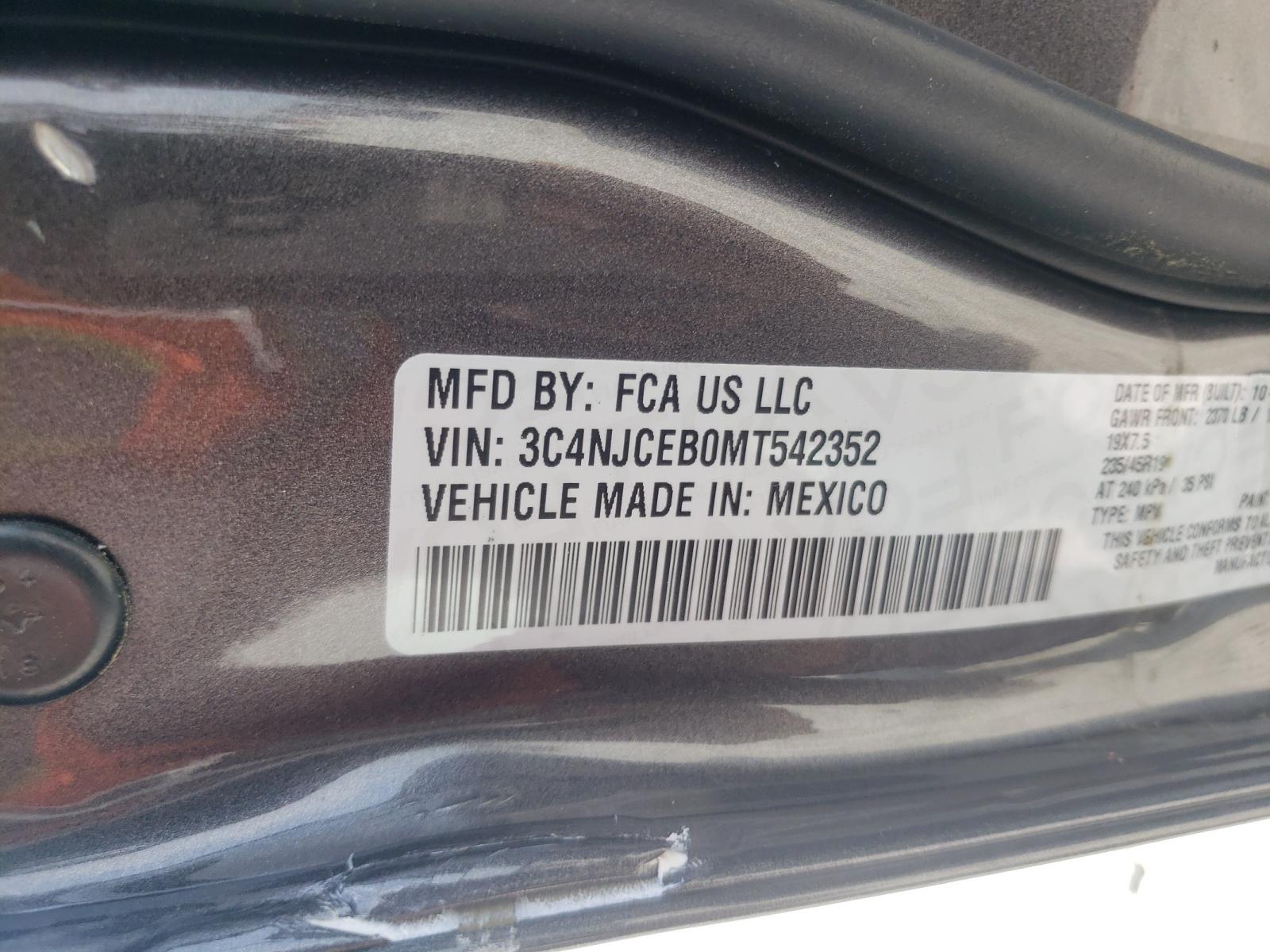 Photo 10 from auction – 2021 JEEP COMPASS 80 with VIN 3C4NJCEB0MT542352