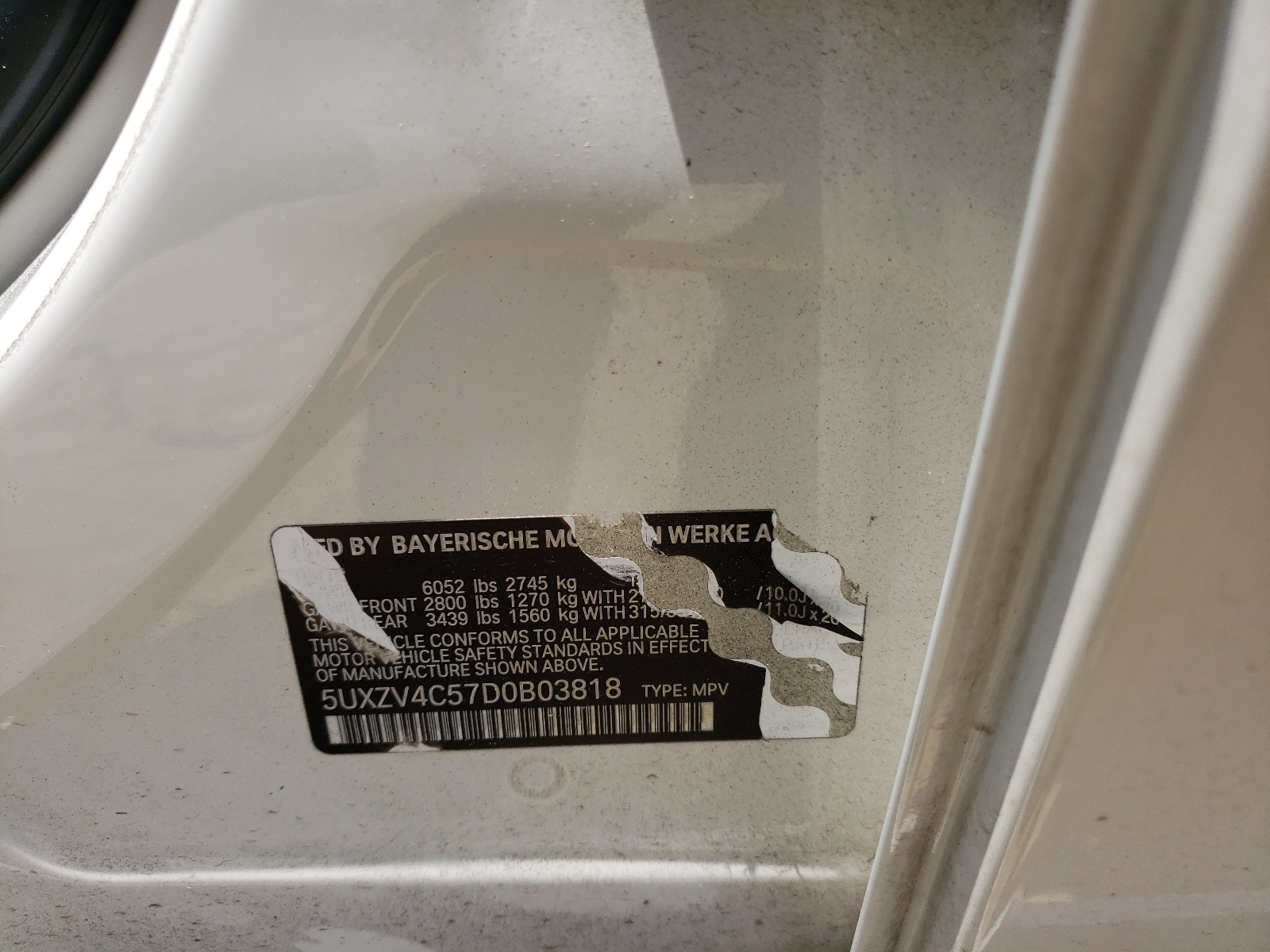 Photo 10 from auction – 2013 BMW X5 XDRIVE3 with VIN 5UXZV4C57D0B03818