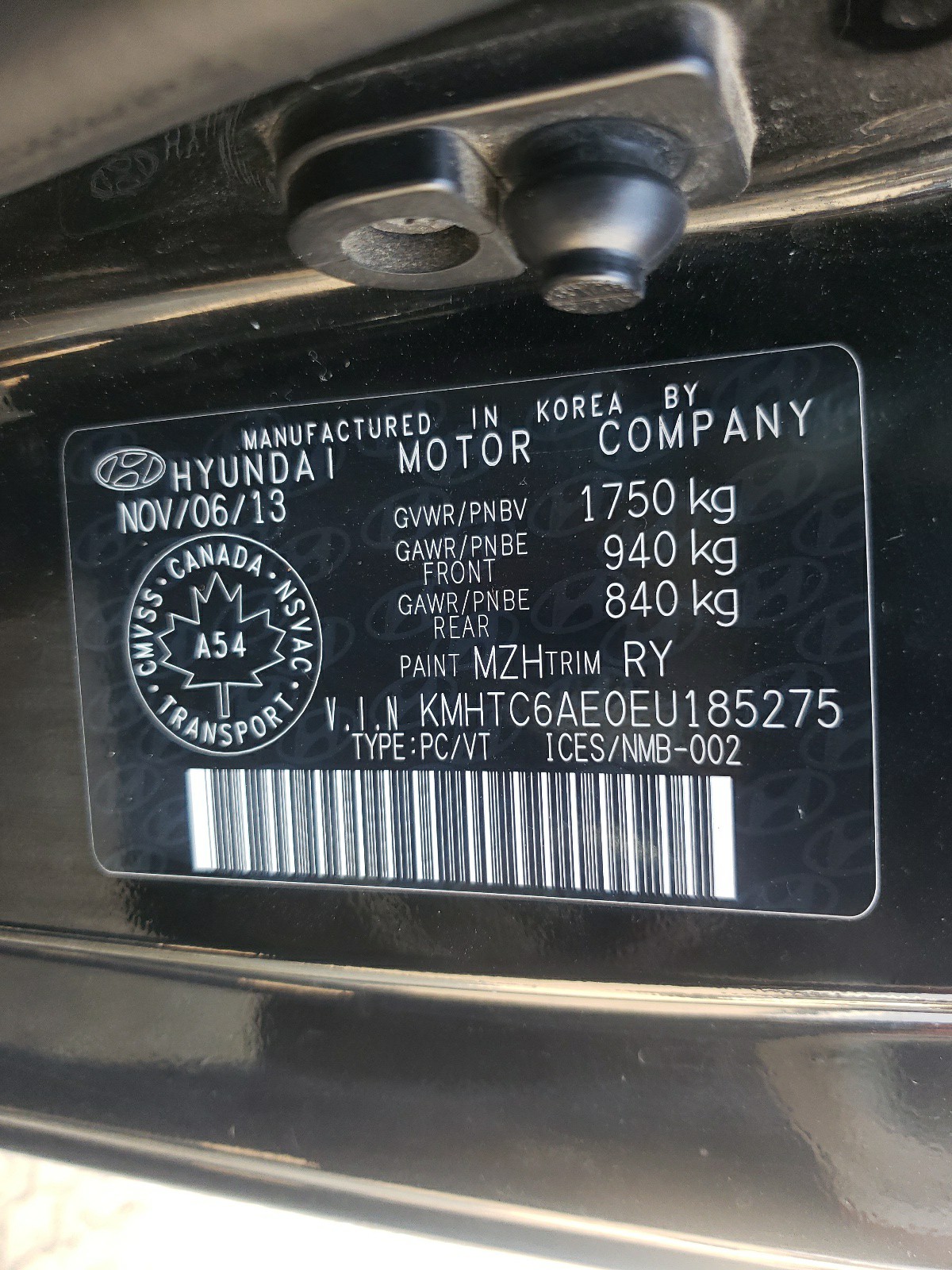 Photo 10 from auction – 2014 HYUNDAI VELOSTER T with VIN KMHTC6AE0EU185275