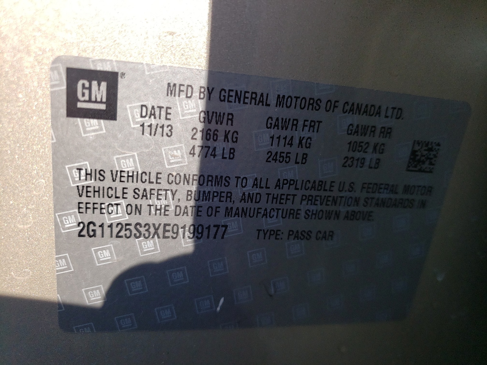 Photo 10 from auction – 2014 CHEVROLET IMPALA LT with VIN 2G1125S3XE9199177