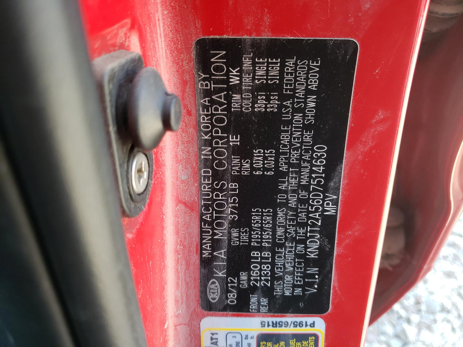 Photo 10 from auction – 2013 KIA SOUL with VIN KNDJT2A56D7514630