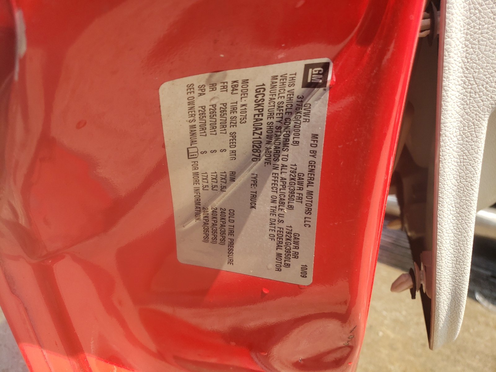 Zdjęcie 10 z aukcji – 2010 CHEVROLET SILVERADO z VIN 1GCSKPEA0AZ102876