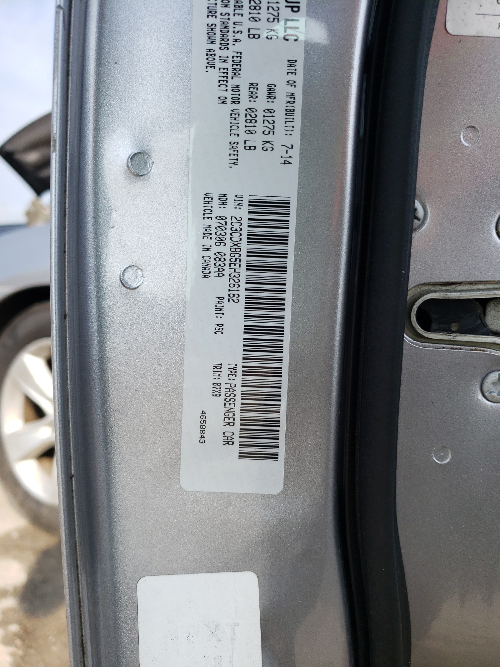 Zdjęcie 10 z aukcji – 2014 DODGE CHARGER SE z VIN 2C3CDXBG5EH326162