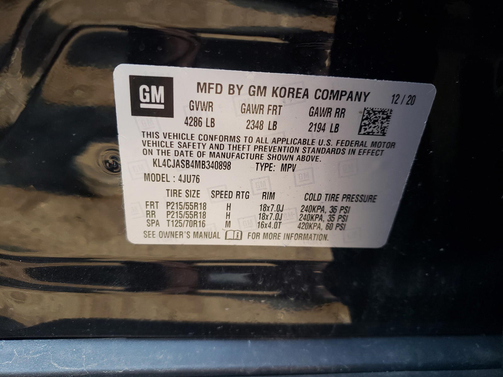 Photo 10 from auction – 2021 BUICK ENCORE PRE with VIN KL4CJASB4MB340898