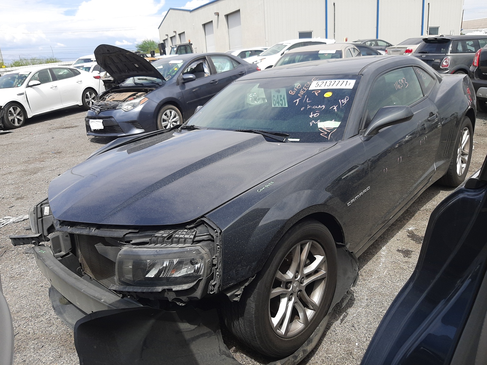 Photo 2 from auction – 2015 CHEVROLET CAMARO LS with VIN 2G1FB1E37F9148327