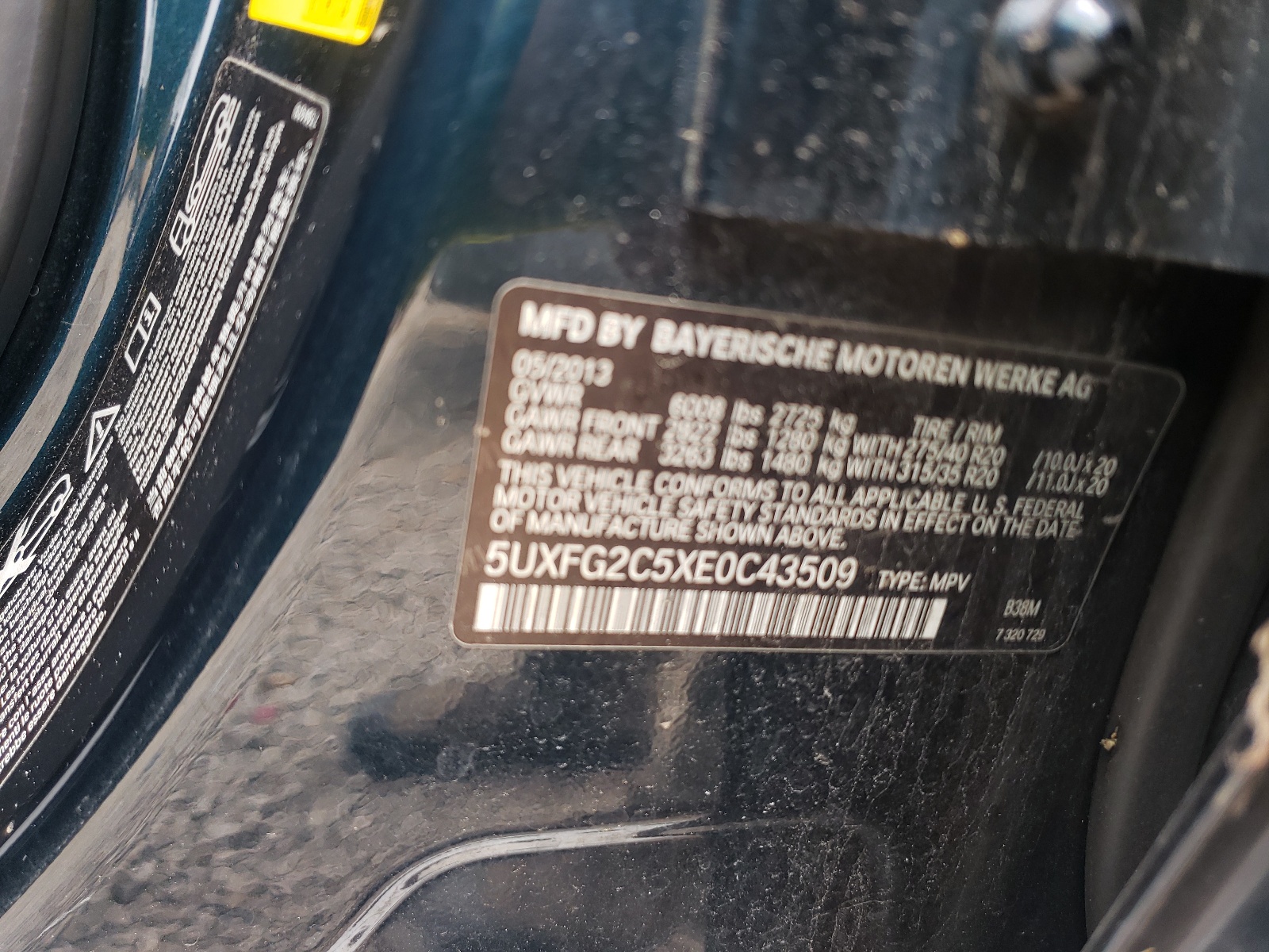 Photo 10 from auction – 2014 BMW X6 XDRIVE3 with VIN 5UXFG2C5XE0C43509