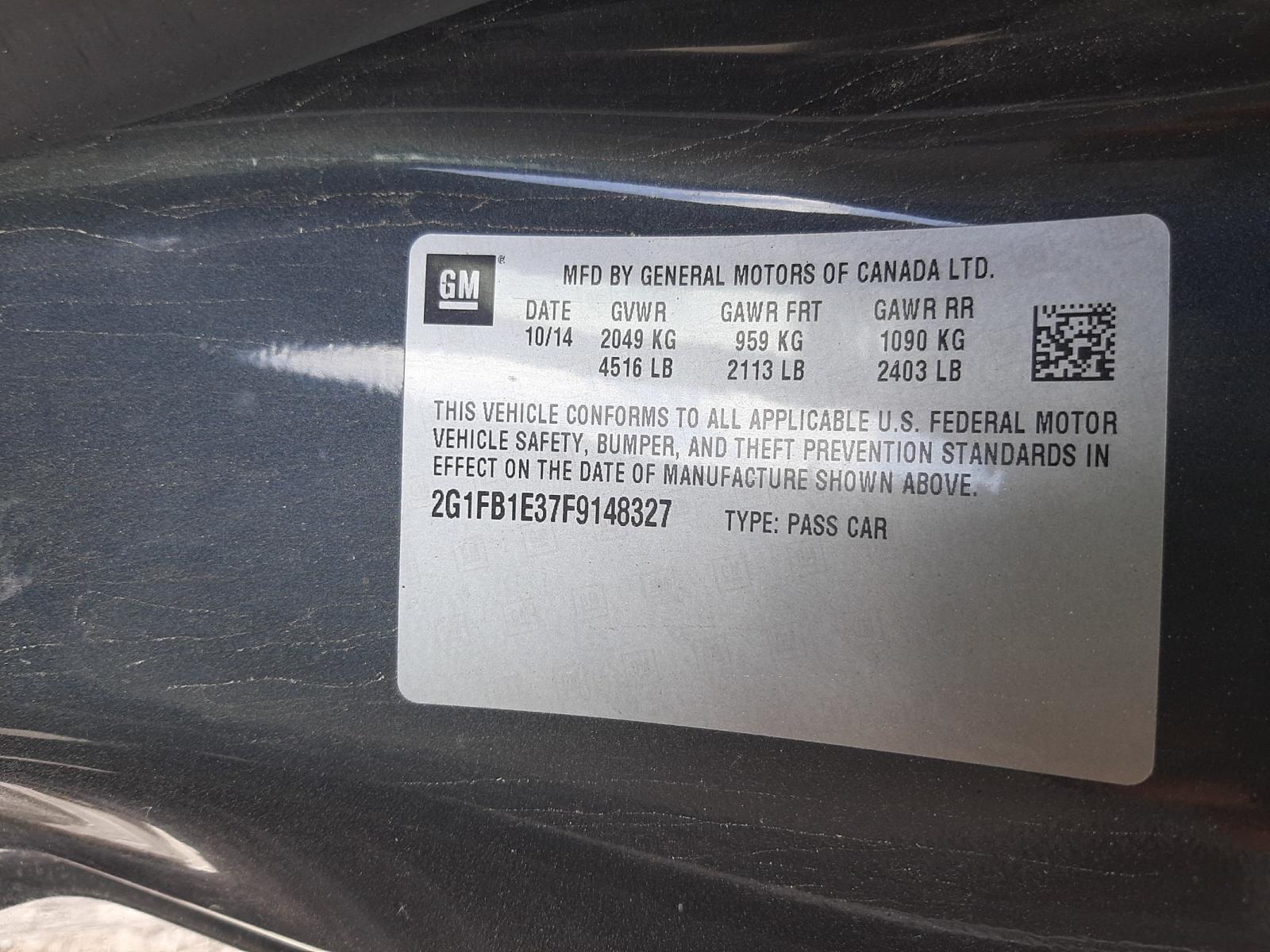 Photo 10 from auction – 2015 CHEVROLET CAMARO LS with VIN 2G1FB1E37F9148327