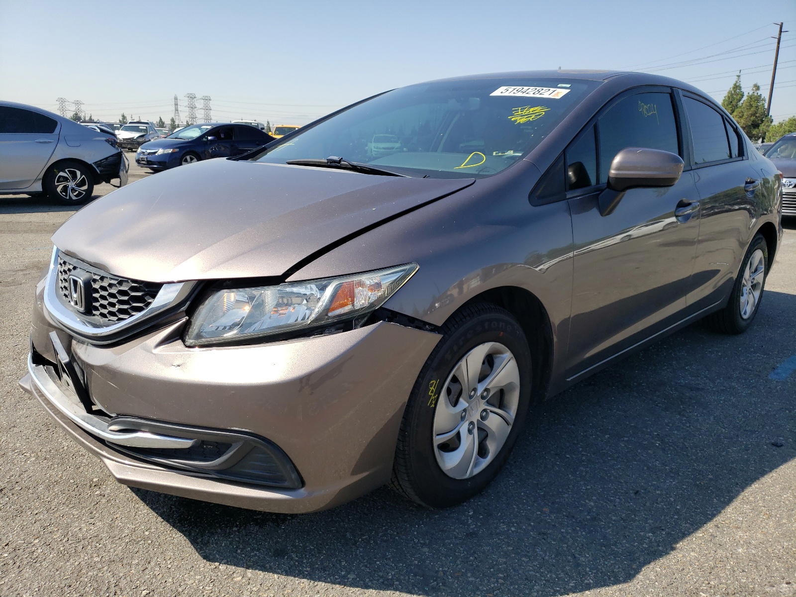 Photo 2 from auction – 2014 HONDA CIVIC LX with VIN 19XFB2F58EE228653
