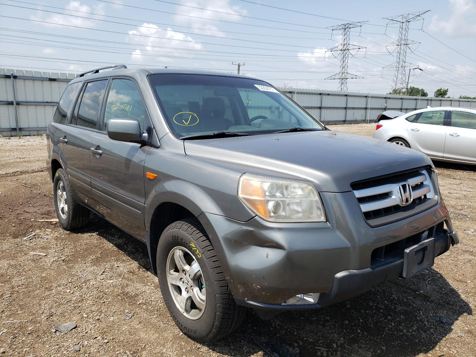 HONDA PILOT EXL 2007 with VIN 5FNYF18737B007495 - Photo from auction