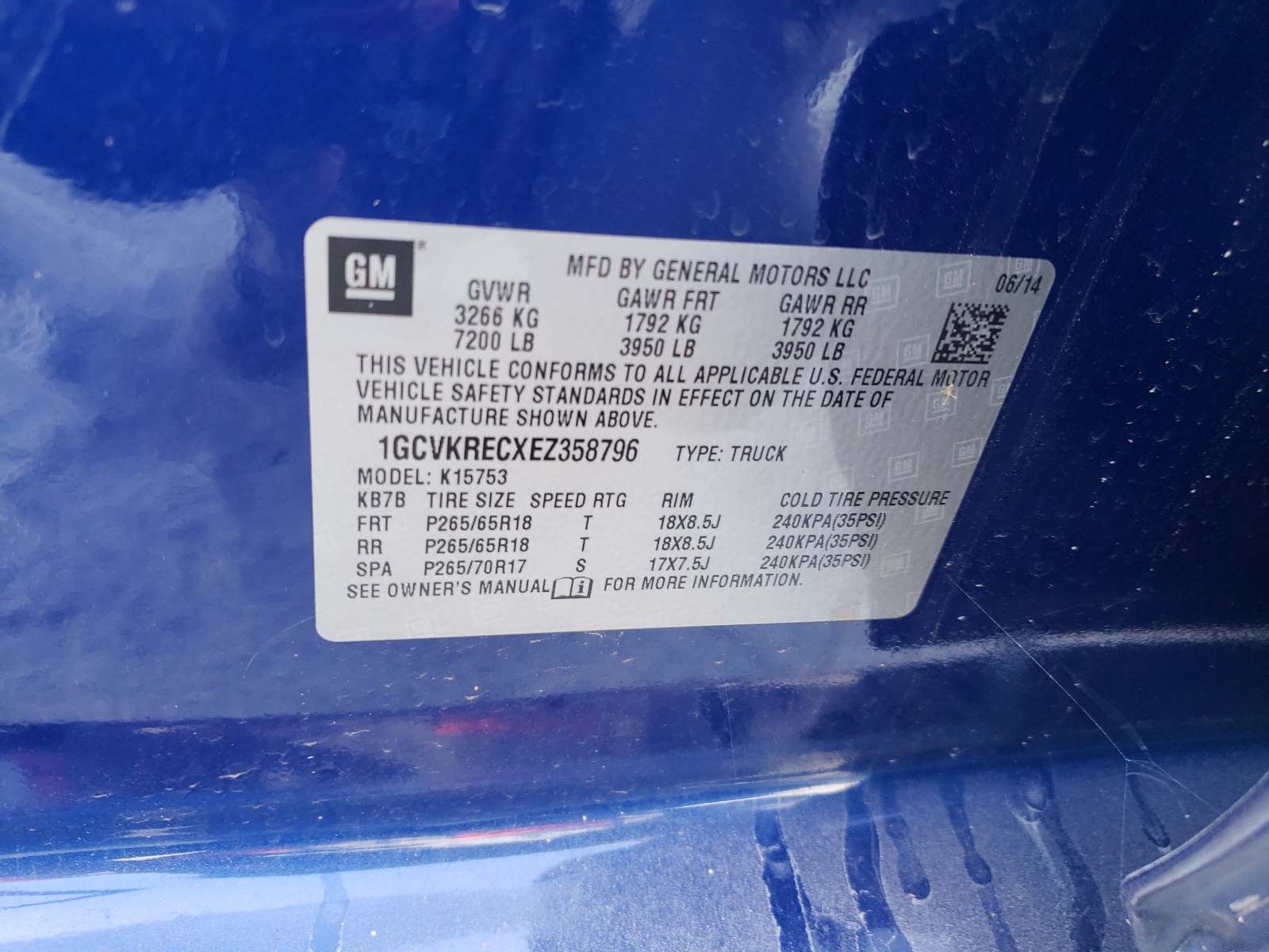 Photo 10 from auction – 2014 CHEVROLET SILVERADO with VIN 1GCVKRECXEZ358796
