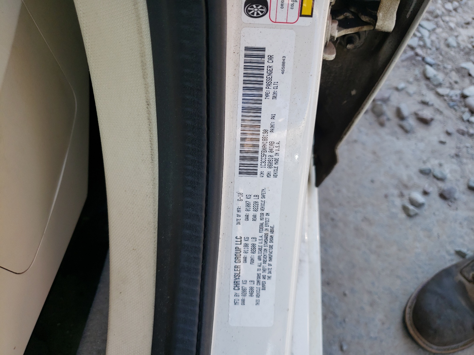 صورة رقم 10 من المزاد - 2010 CHRYSLER SEBRING LI مع VIN 1C3CC5FBXAN188190