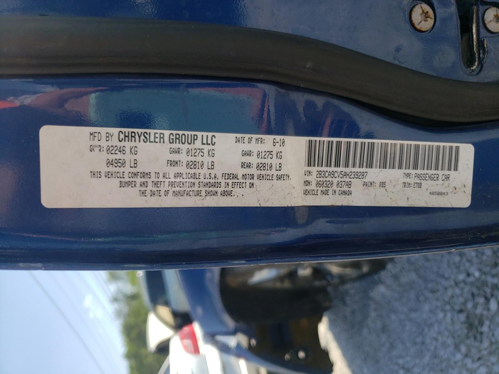 Photo 10 from auction – 2010 DODGE CHARGER with VIN 2B3CA9CV5AH239287