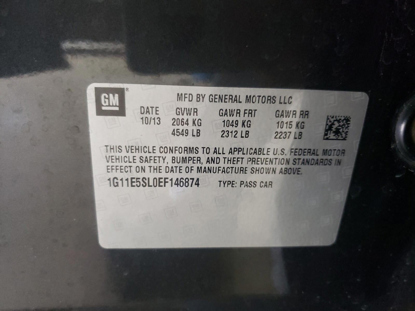Photo 11 from auction – 2014 CHEVROLET MALIBU 2LT with VIN 1G11E5SL0EF146874