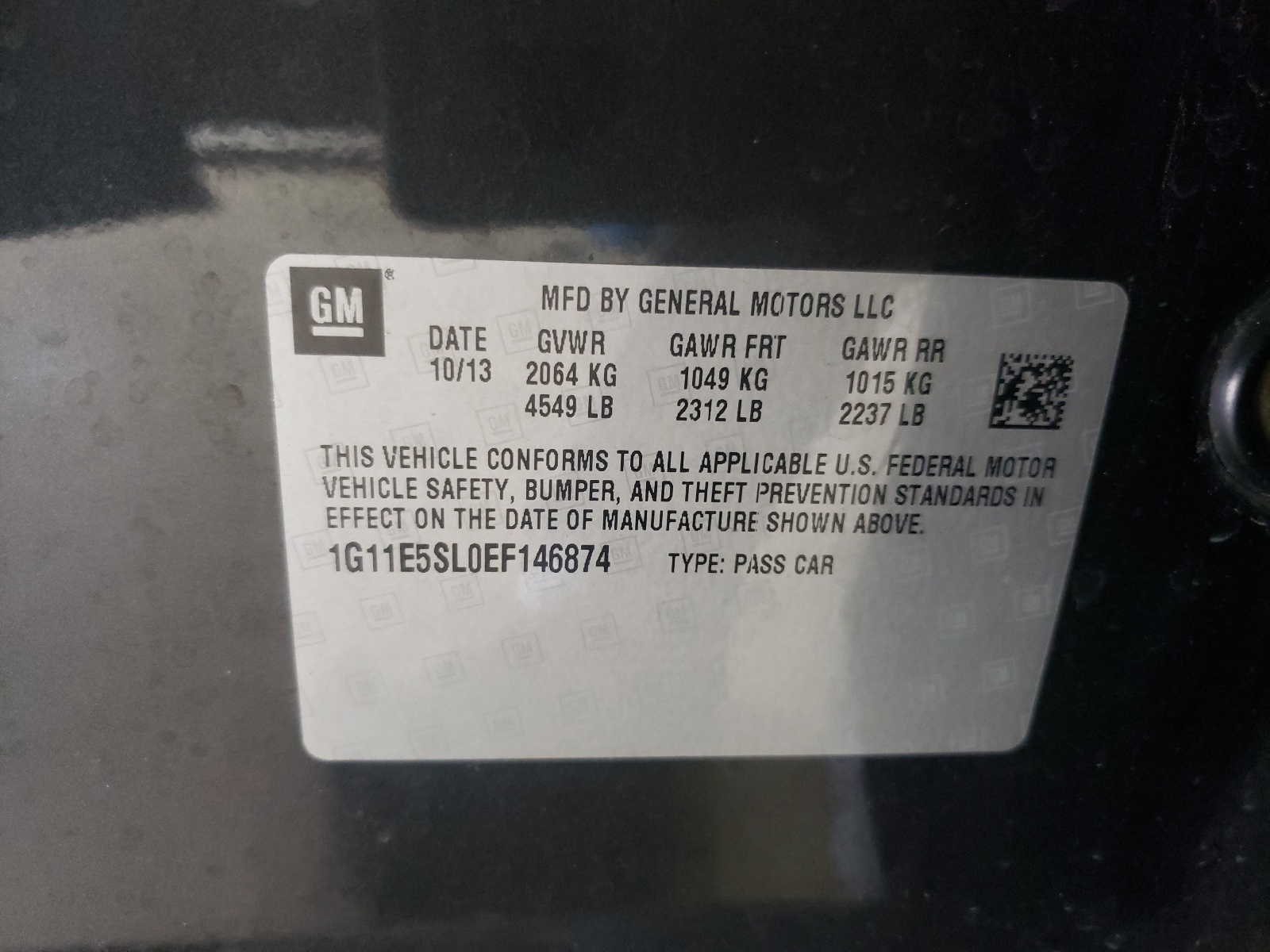 Zdjęcie 11 z aukcji – 2014 CHEVROLET MALIBU 2LT z VIN 1G11E5SL0EF146874