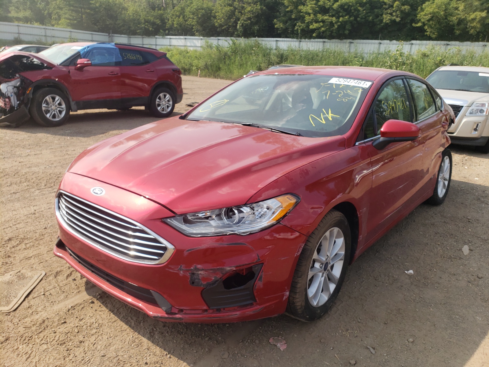 Photo 2 from auction – 2020 FORD FUSION SE with VIN 3FA6P0HD0LR165182