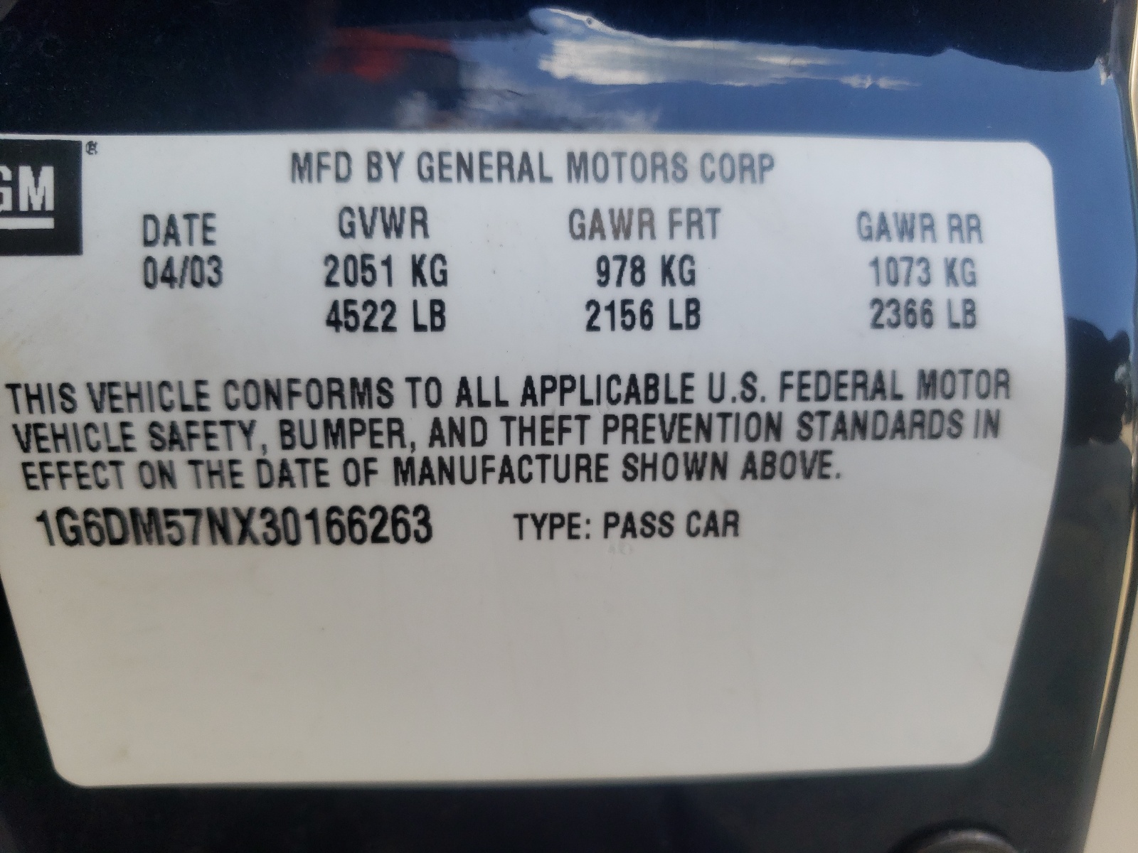 Photo 10 from auction – 2003 CADILLAC CTS with VIN 1G6DM57NX30166263