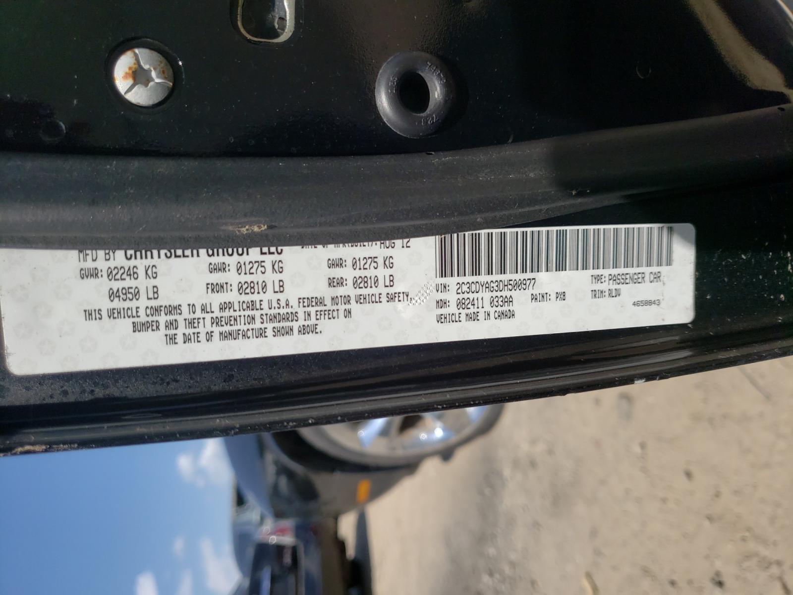 Photo 10 from auction – 2013 DODGE CHALLENGER with VIN 2C3CDYAG3DH500977
