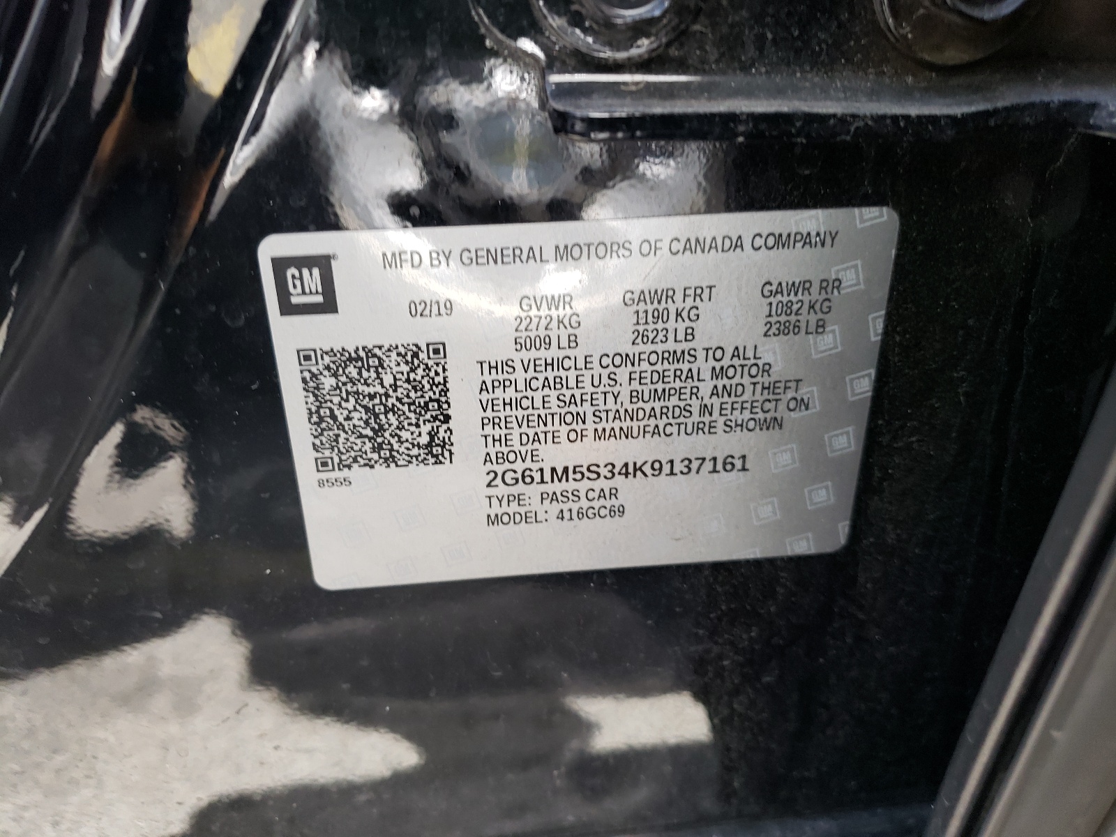 Photo 10 from auction – 2019 CADILLAC XTS with VIN 2G61M5S34K9137161