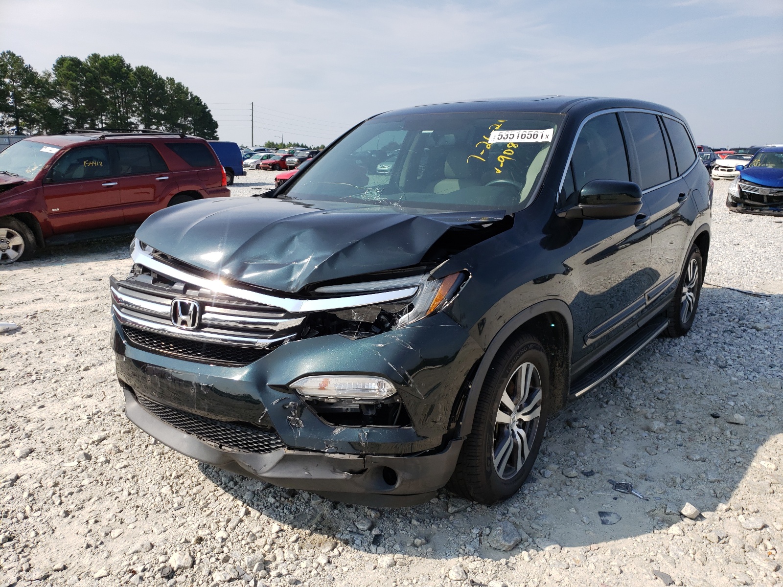 Photo 2 from auction – 2016 HONDA PILOT EXL with VIN 5FNYF5H88GB049080