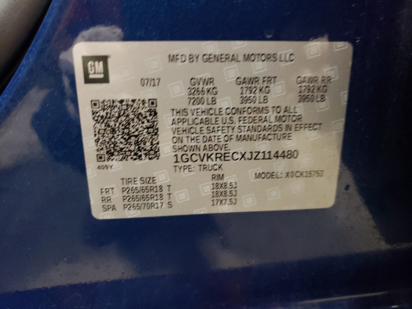 Photo 10 from auction – 2018 CHEVROLET SILVERADO with VIN 1GCVKRECXJZ114480