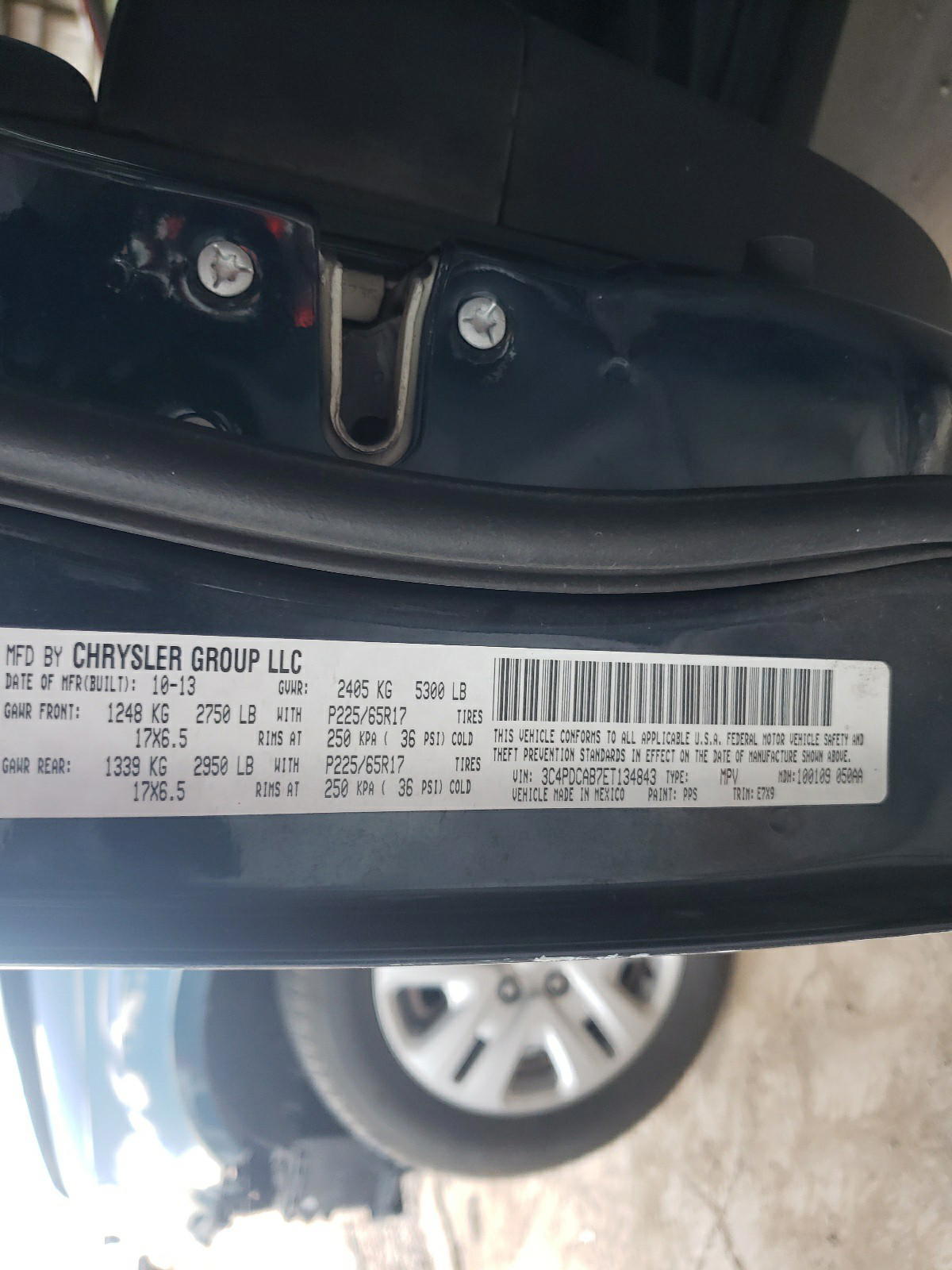 Photo 10 from auction – 2014 DODGE JOURNEY SE with VIN 3C4PDCAB7ET134843