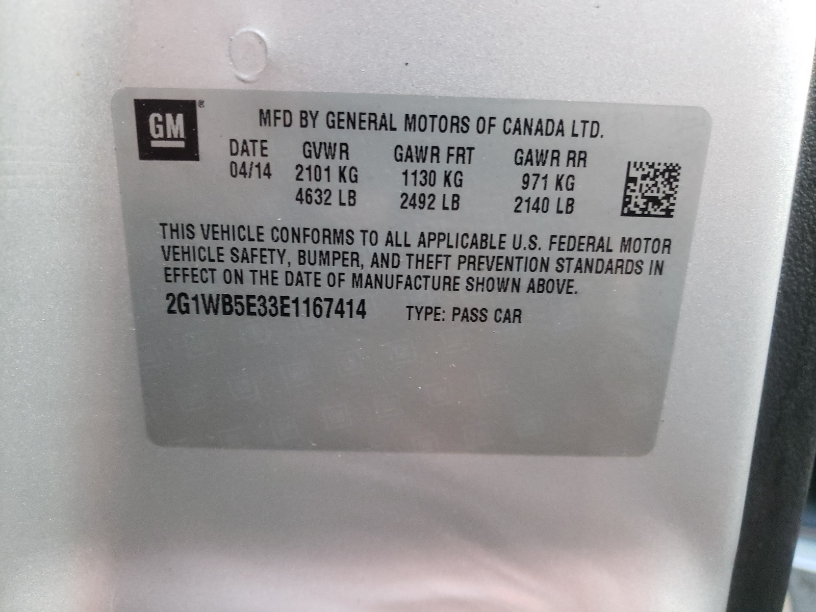 Photo 10 from auction – 2014 CHEVROLET IMPALA LIM with VIN 2G1WB5E33E1167414