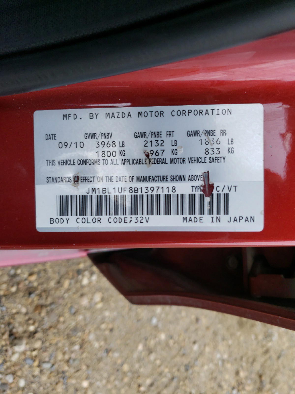 Photo 10 from auction – 2011 MAZDA 3 I with VIN JM1BL1UF8B1397118