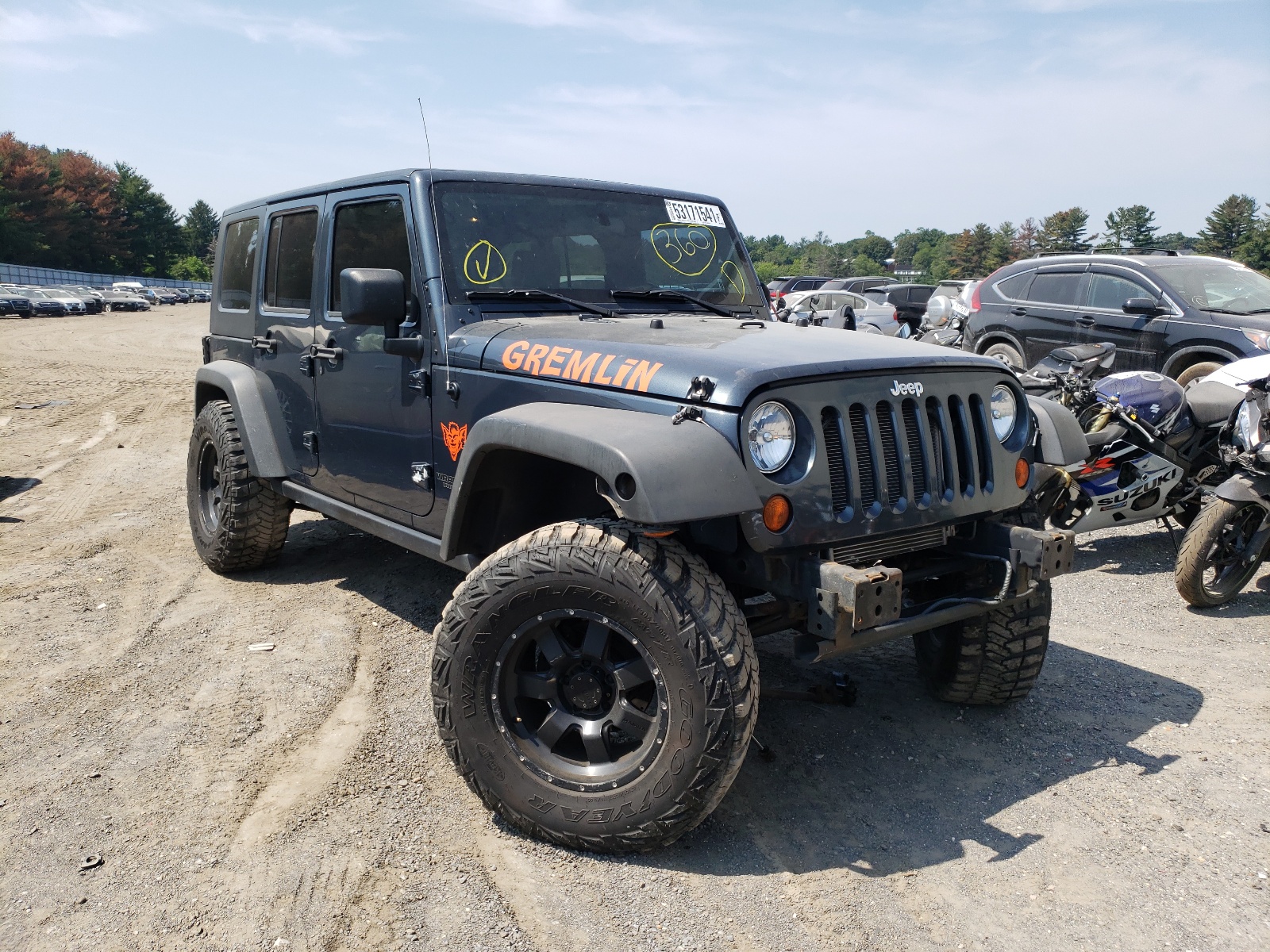 JEEP WRANGLER U 2008 with VIN 1J8GA69198L600884 - Photo from auction