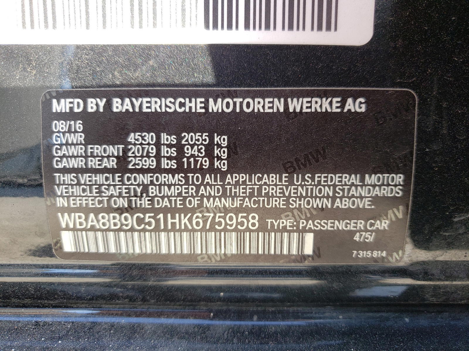Photo 10 from auction – 2017 BMW 330 I with VIN WBA8B9C51HK675958