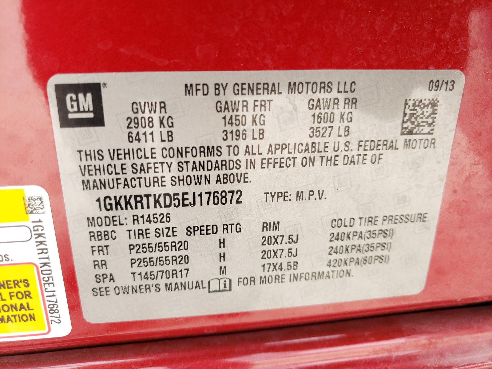 Photo 10 from auction – 2014 GMC ACADIA DEN with VIN 1GKKRTKD5EJ176872