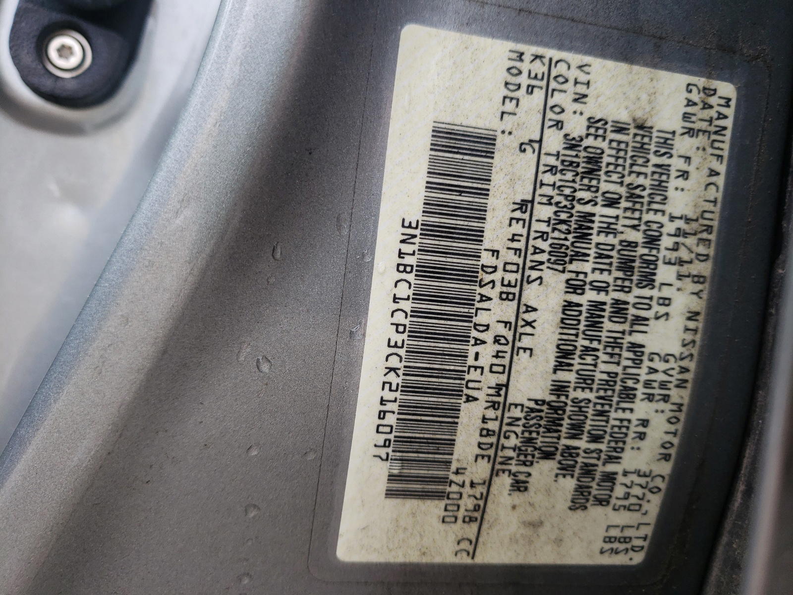 Photo 10 from auction – 2012 NISSAN VERSA S with VIN 3N1BC1CP3CK216097
