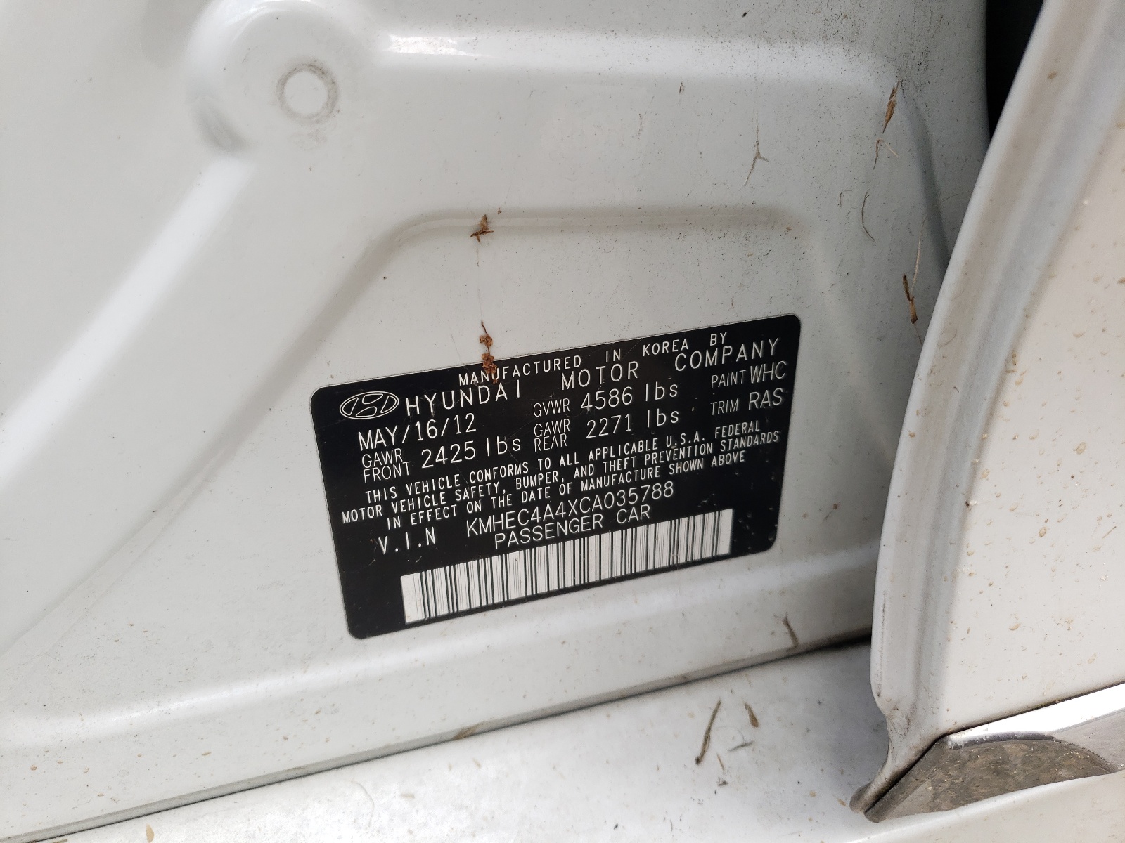 Photo 10 from auction – 2012 HYUNDAI SONATA HYB with VIN KMHEC4A4XCA035788