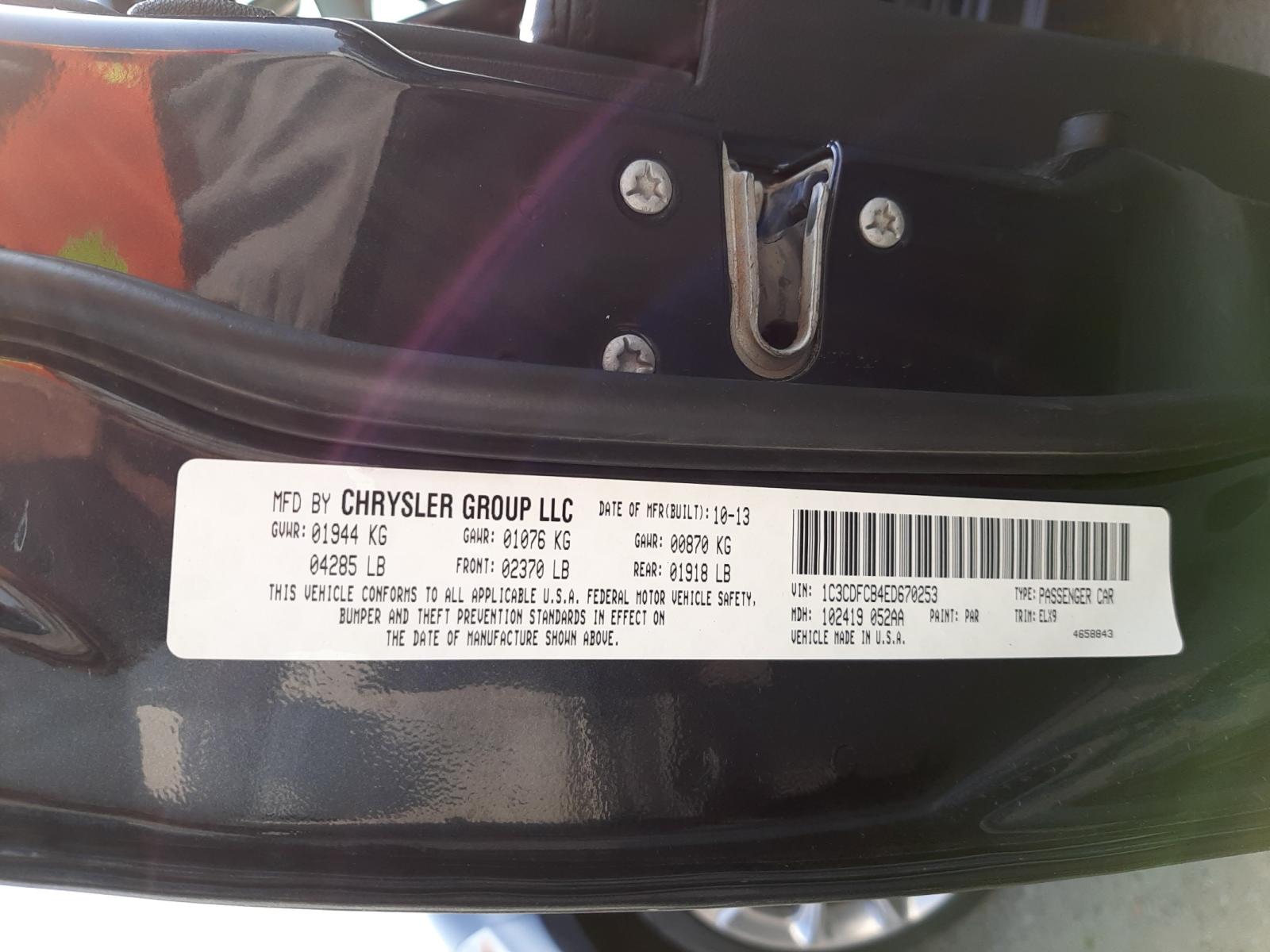 Photo 10 from auction – 2014 DODGE DART LIMIT with VIN 1C3CDFCB4ED670253