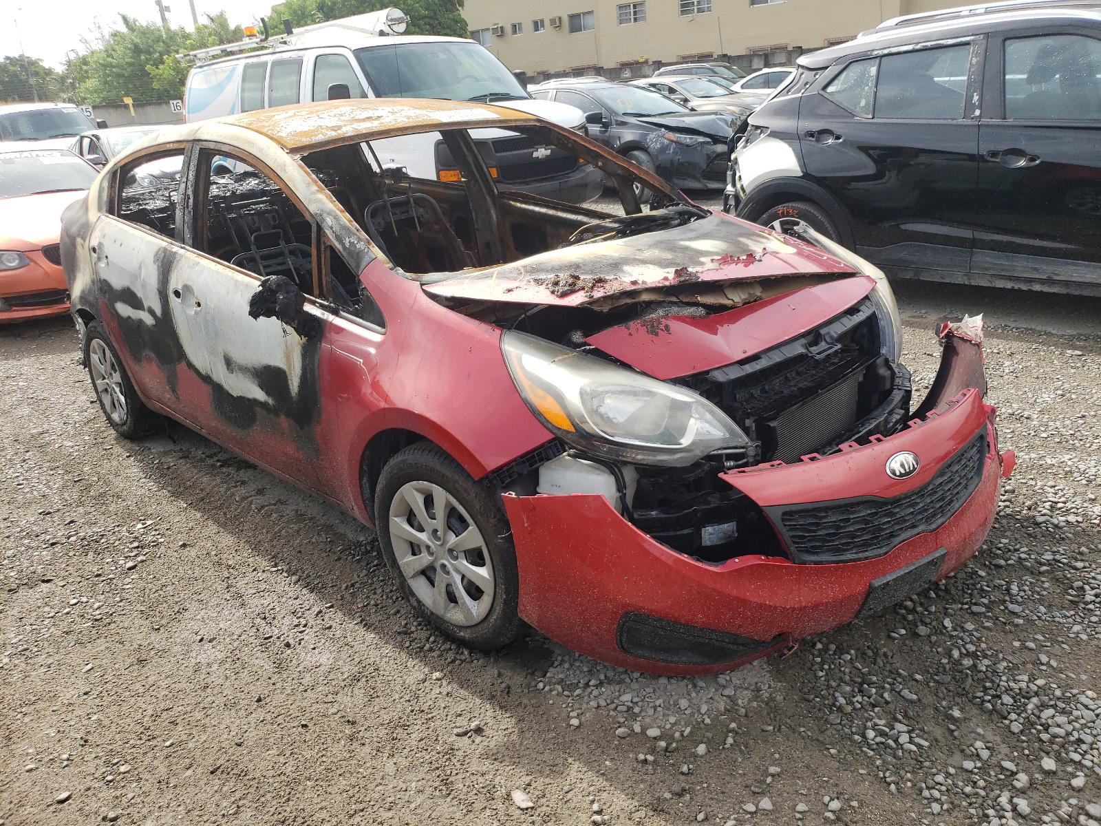 KIA RIO LX 2013 with VIN KNADM4A35D6270217 - Photo from auction