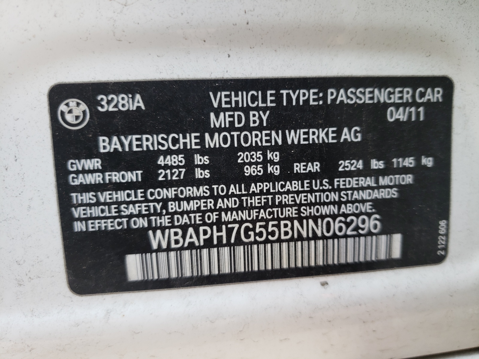 صورة رقم 10 من المزاد - 2011 BMW 328 I مع VIN WBAPH7G55BNN06296