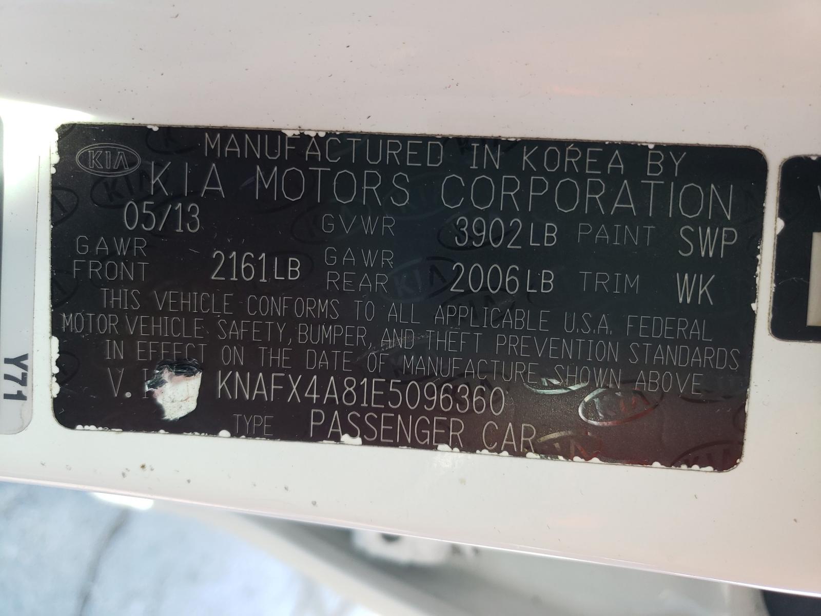 Photo 10 from auction – 2014 KIA FORTE EX with VIN KNAFX4A81E5096360