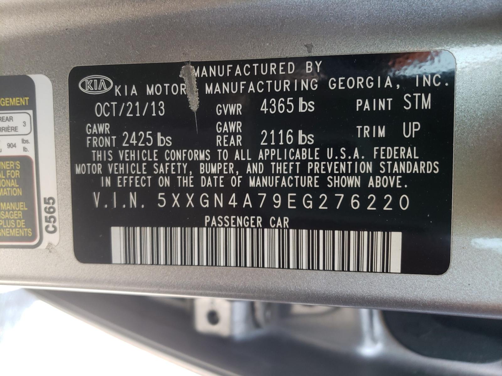 Photo 10 from auction – 2014 KIA OPTIMA EX with VIN 5XXGN4A79EG276220